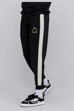 SikSilk Heren Zwarte Crest Joggers S