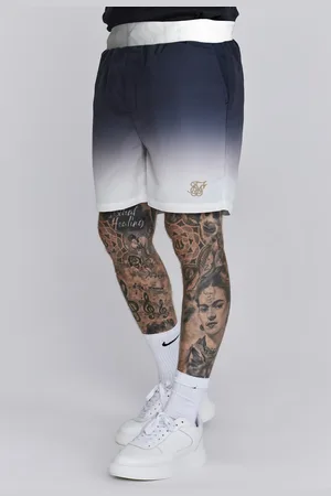 SikSilk Heren Marine en Wit Fade Zwemshorts S