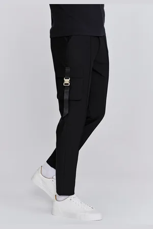 SikSilk Heren Zwarte Flight Cargo Broek 28