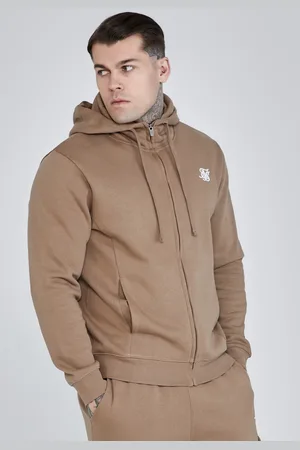 SikSilk Heren Bruine Essentials Volledige Rits Hoodie XS