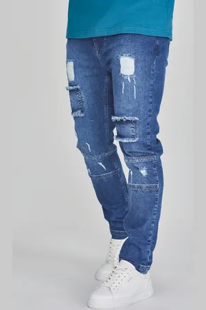 SikSilk Heren Blauwe Drop Crotch Jeans S