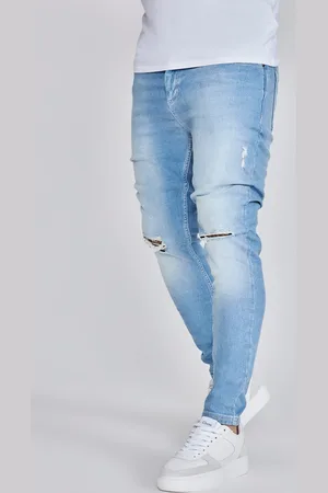 SikSilk Heren Blauwe Versleten Skinny Jeans 28