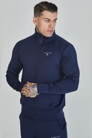 SikSilk Heren Marineblauwe Essentials Poly Track Top XS