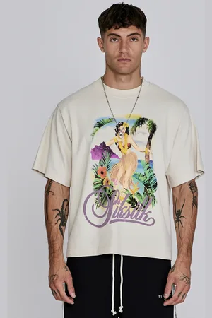 SikSilk Heren Ecru Grafisch T-shirt S