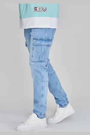 SikSilk Heren Mid Blauwe Cargo Jeans S