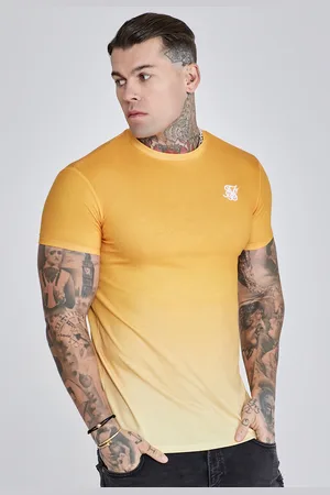 SikSilk Heren Oranje en Geel Fade T-shirt XS