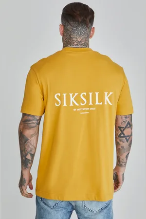 SikSilk Heren Gele Grafische T-Shirt XS