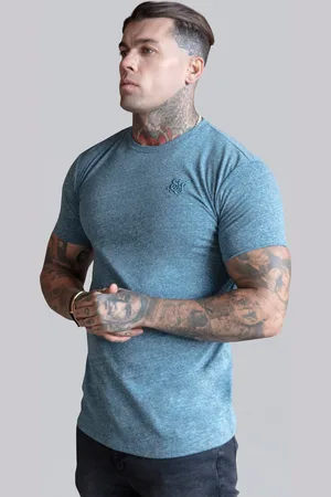 SikSilk Heren Blauw Gemêleerd T-Shirt XS