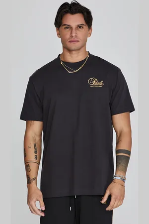 SikSilk Heren Zwart Grafisch T-Shirt XS