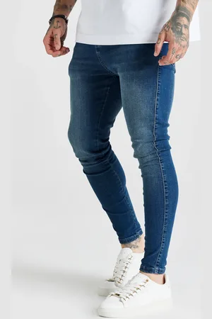 SikSilk Heren Blauwe Gewassen Skinny Jeans XS