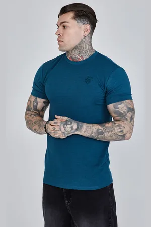 SikSilk Heren Turquoise Rolmouwen T-Shirt S