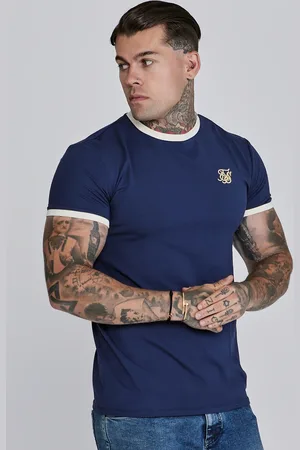 SikSilk Heren Marine Ringer T-Shirt S