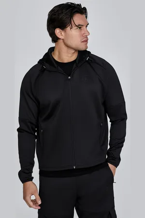 SikSilk Heren Zwarte Volledige Rits Hoodie S