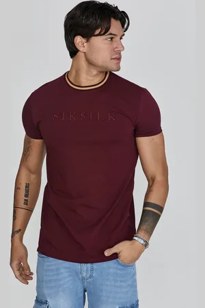 SikSilk Heren Bourgondische Spierfit T-Shirt XS