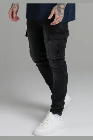 SikSilk Heren Zwarte Cargo Jeans XS