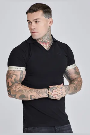 SikSilk Heren Zwart Polo T-Shirt XS