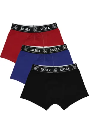 SikSilk Heren 3Pk Boxer - Zwart Marine Bourgondisch S