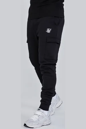 SikSilk Heren Zwart Essentiële Cargo Jogger S