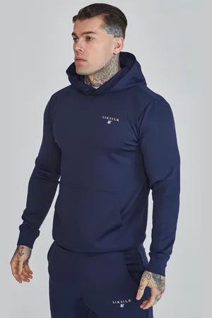 SikSilk Heren Marineblauwe Essentials Poly Hoodie S