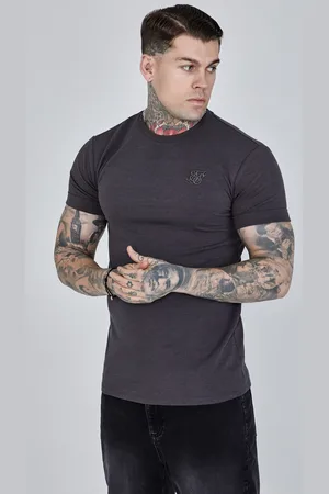 SikSilk Heren Grijze Rolmouwen T-Shirt S