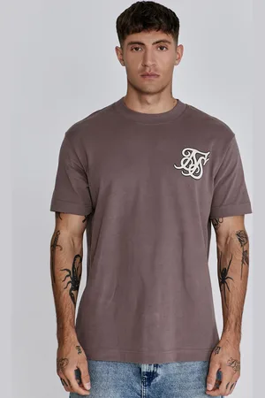 SikSilk Heren Bruin Logo T-Shirt XS