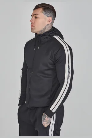 SikSilk Heren Zwarte Volledige Rits Hoodie S