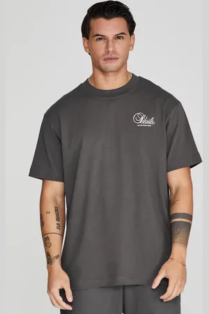 SikSilk Heren Grijze Grafische T-Shirt S