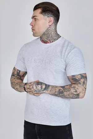 SikSilk Heren Grijs Marl Logo T-Shirt XS