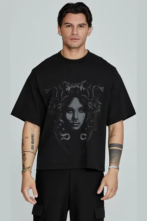 SikSilk Heren Zwart Medusa T-Shirt S