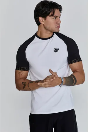 SikSilk Heren Wit Zwart Tech T-Shirt XXL