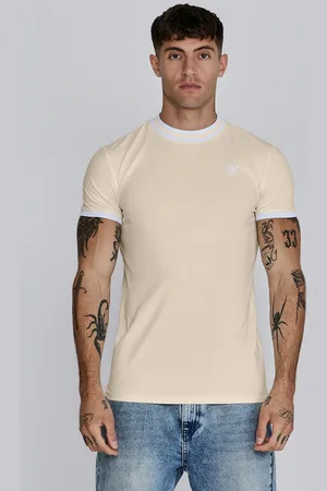 SikSilk Heren Ecru Ringer T-shirt S