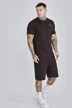 SikSilk Heren Bruin T Shirt en Shorts Set XS