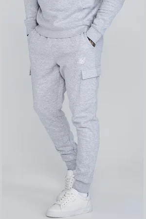 SikSilk Heren Grijze Marl Essentials Cargo Joggers XS