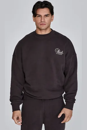 SikSilk Heren Bruine Grafische Trui XS