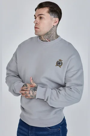 SikSilk Heren Grijze Oversized Sweater XS