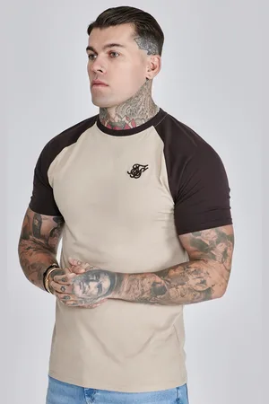SikSilk Heren Beige en Bruin Raglan T Shirt XS