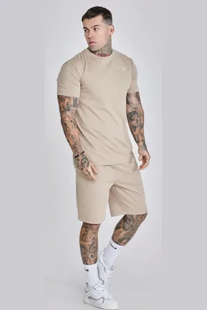 SikSilk Heren Beige T Shirt en Shorts Set XS