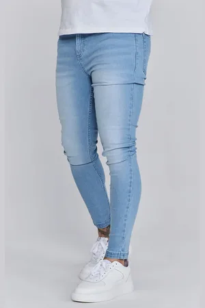 SikSilk Mens Denims Washed Light Blue 28