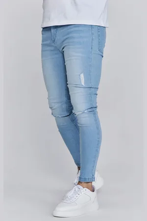 SikSilk Mens Denims Washed Light Blue 28