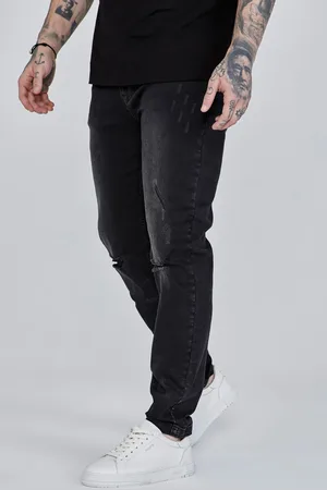 SikSilk Mens Denims Washed Black 28