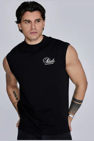 SikSilk Heren Zwart Mouwloos T-Shirt XS