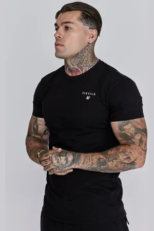 SikSilk Heren Zwart Relaxed Fit T Shirt S