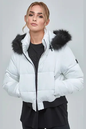 SikSilk Dames wit bijgesneden parka XS