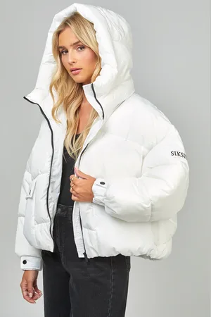 SikSilk Dames Witte Oversized Gepolsterde Jas XS