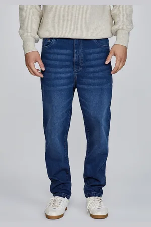 SikSilk Heren Gewassen Blauwe Taps Toelopende Jeans 28