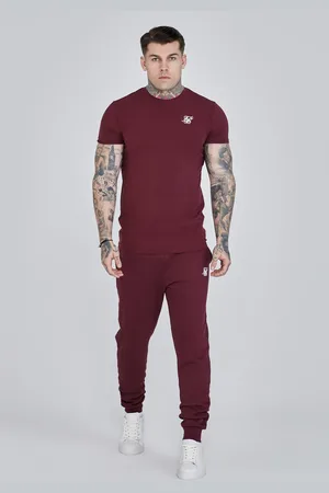 SikSilk Heren Bordeauxrode Essentials Joggers XS