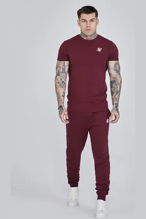 SikSilk Heren Bordeauxrode Essentials T-shirt XS