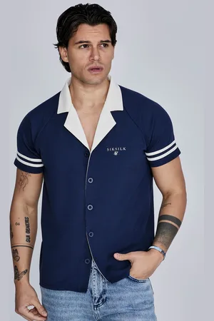 SikSilk Heren Hemd Marineblauw XS