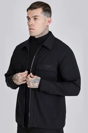 SikSilk Heren Zwarte Utility Overshirt M