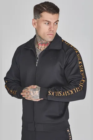 SikSilk Heren Zwarte Volledige Rits Trainingsjack S